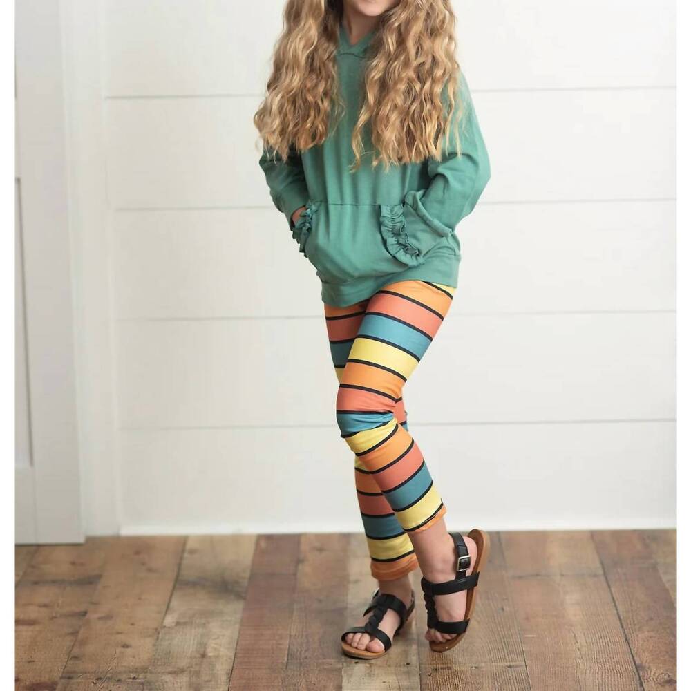 NEW ADORABLE SWEETNESS girls hoodie set in sage stripe